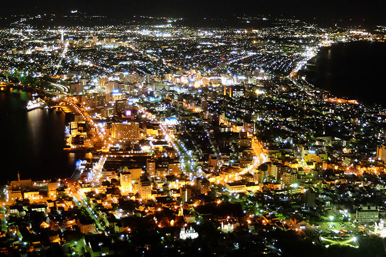 從函館山上欣賞的夜景