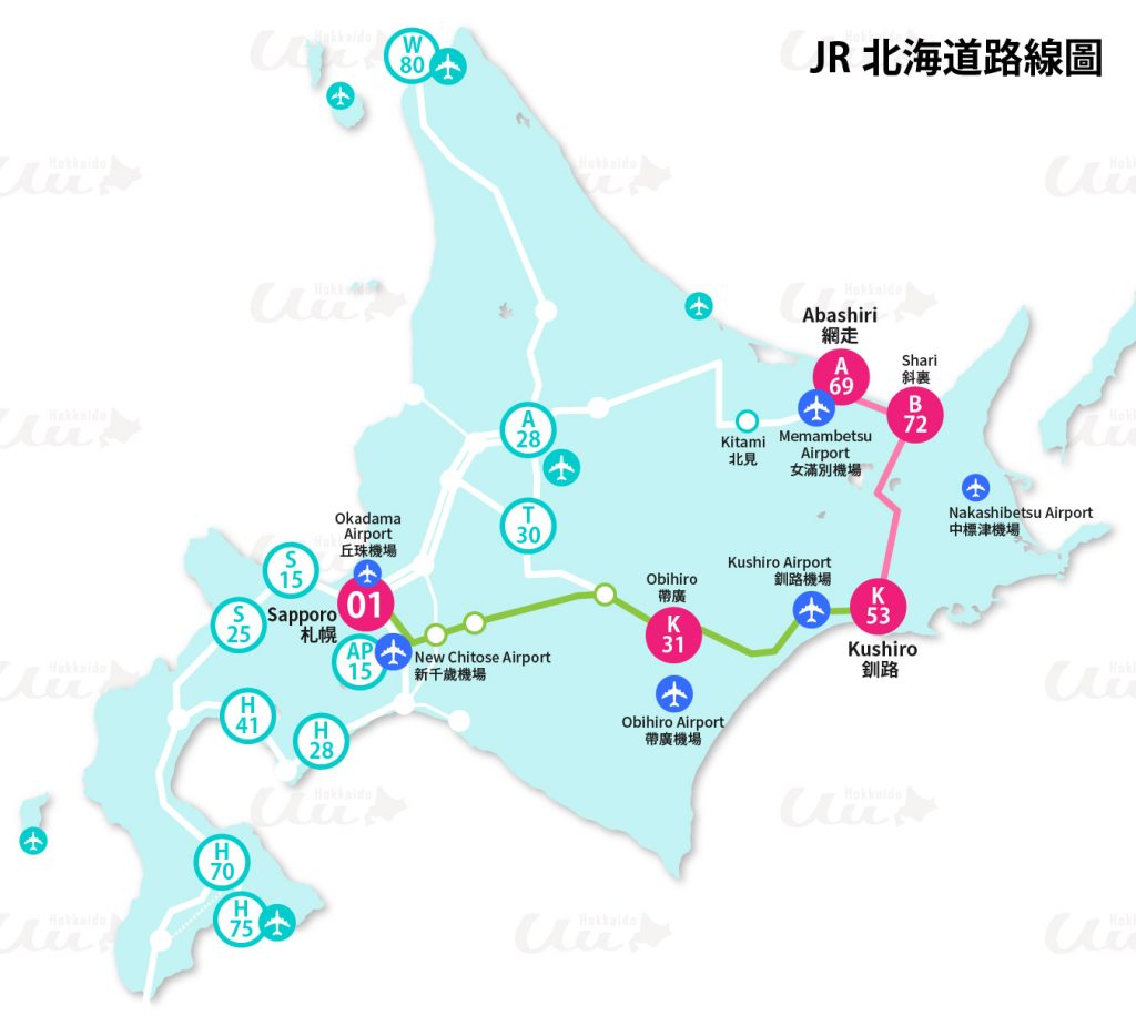 JR北海道　路線圖